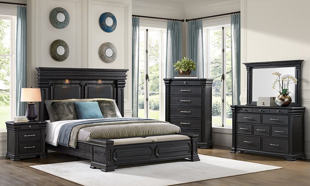 Picket House Furnishings -  Paterson Queen Storage 5PC Bedroom Set in Black - B.10318.QSB.5PC view 7