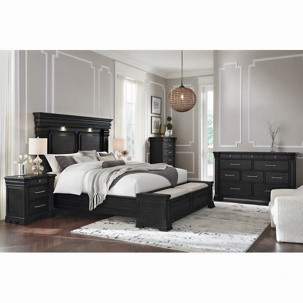 Picket House Furnishings - Paterson Queen Storage 5PC Bedroom Set in Black - B.10318.QSB.NSDRC view 6