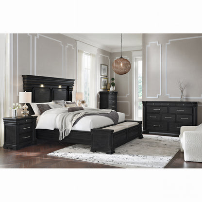 Picket House Furnishings - Paterson Queen Storage 5PC Bedroom Set in Black - B.10318.QSB.NSDRC view 6