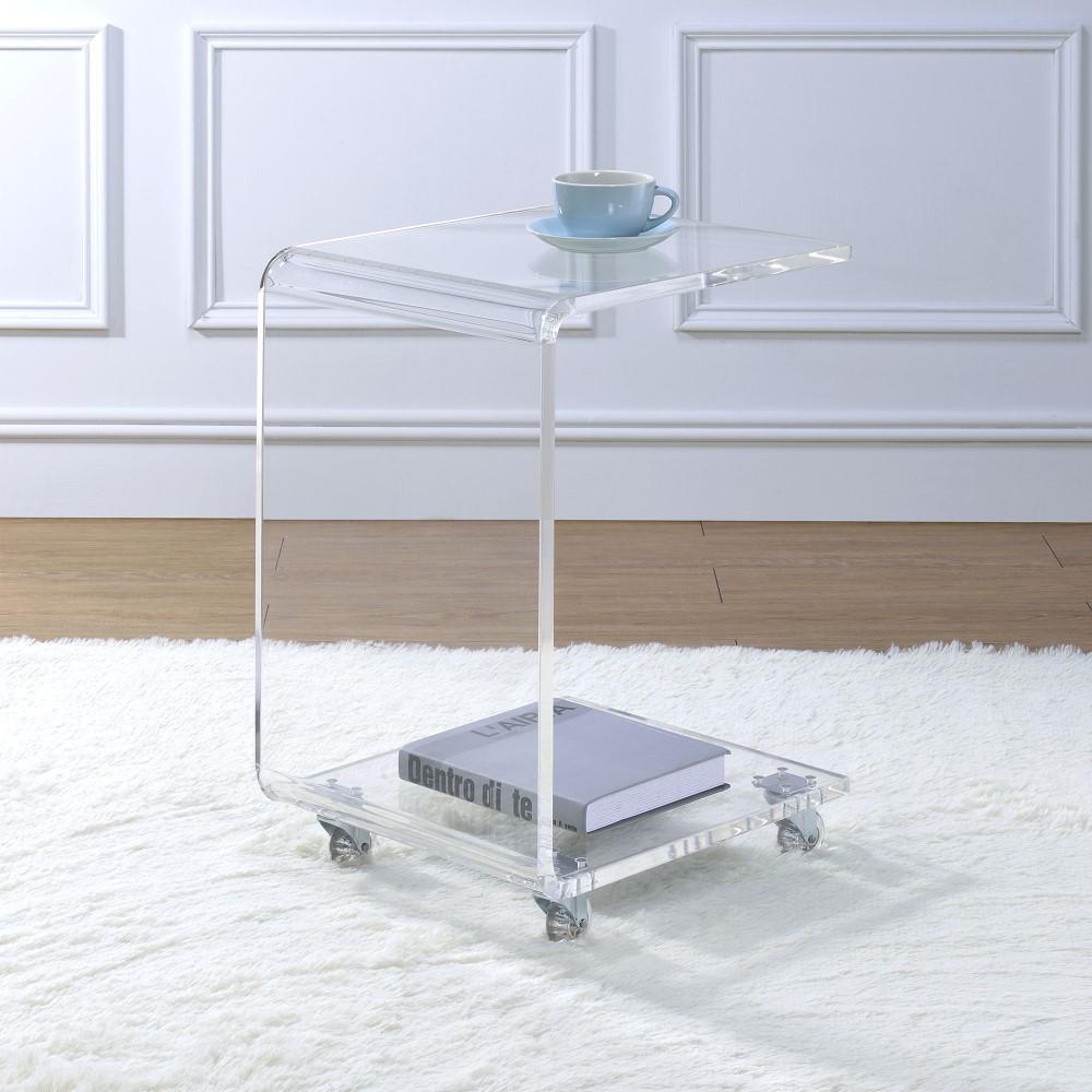 Picket House Furnishings - Peek Acrylic Snack Table in Clear - CIR500STE veiw 4