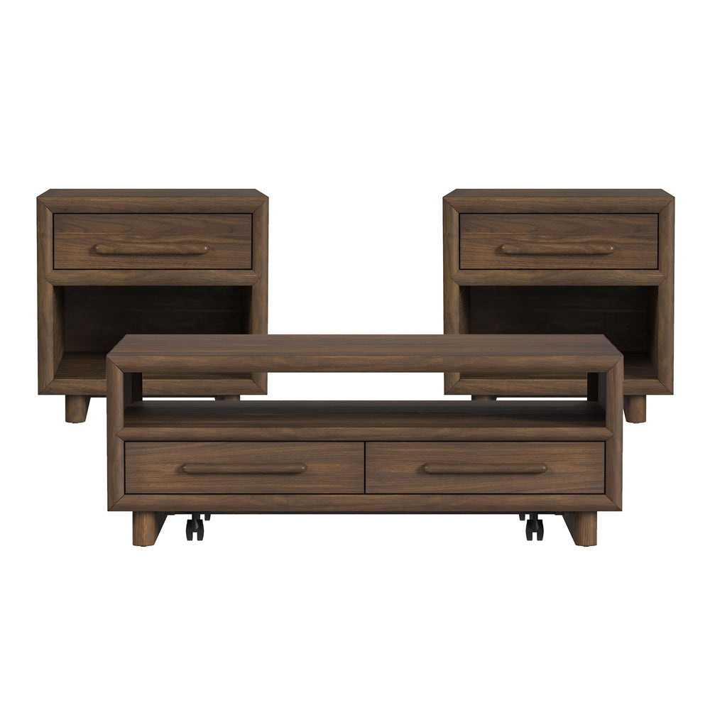 Picket House Furnishings - Perth 3PC Occasional Table Set in Brown-Coffee Table & Two End Tables - T-16760-5-3PC view 1
