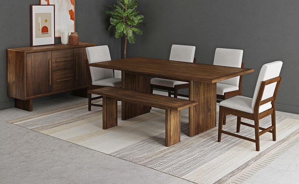 Picket House Furnishings -  Perth 6PC Standard Height Dining Set in Brown-Table, Four Fabric Chairs & Bench - D-16760-5-DTSC2-6PC view 8