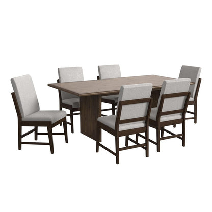 Picket House Furnishings -  Perth 7PC Standard Height Dining Set in Brown-Table and Six Fabric Chairs - D-16760-5-DTSC2-7PC view 1