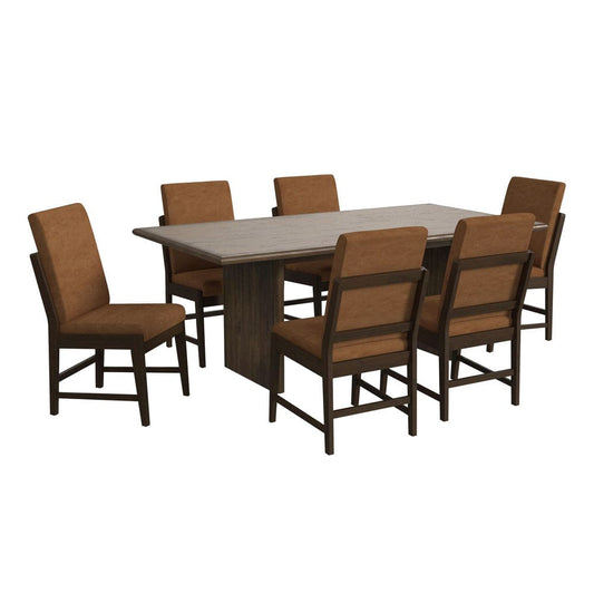 Picket House Furnishings -  Perth 7PC Standard Height Dining Set in Brown-Table and Six PU Chairs - D-16760-5-DT-7PC view 1