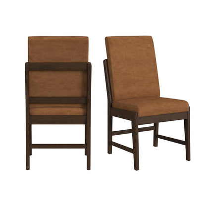 Picket House Furnishings -  Perth Dining Side Chair with Bozeman Brown PU in Brown Set of 2 - D-16760-5-SC1 view 1