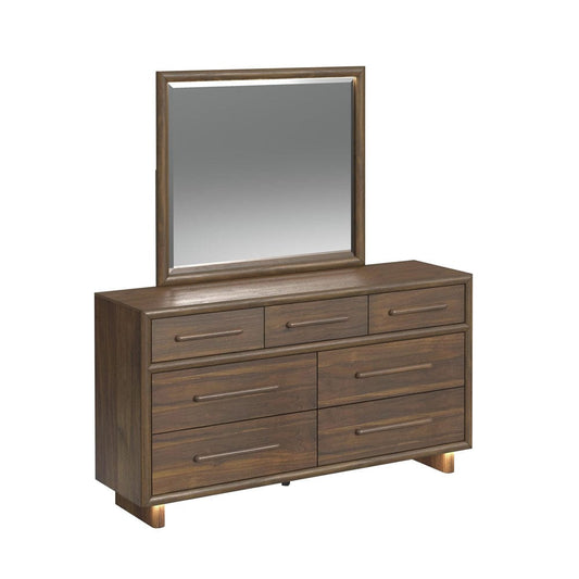 Picket House Furnishings -  Perth Dresser and Mirror Set with LED in Brown - B-16760-5-DRMR view 1