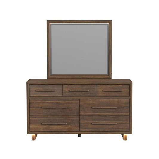 Picket House Furnishings -  Perth Dresser and Mirror Set with LED in Brown - B-16760-5-DRMR view 2