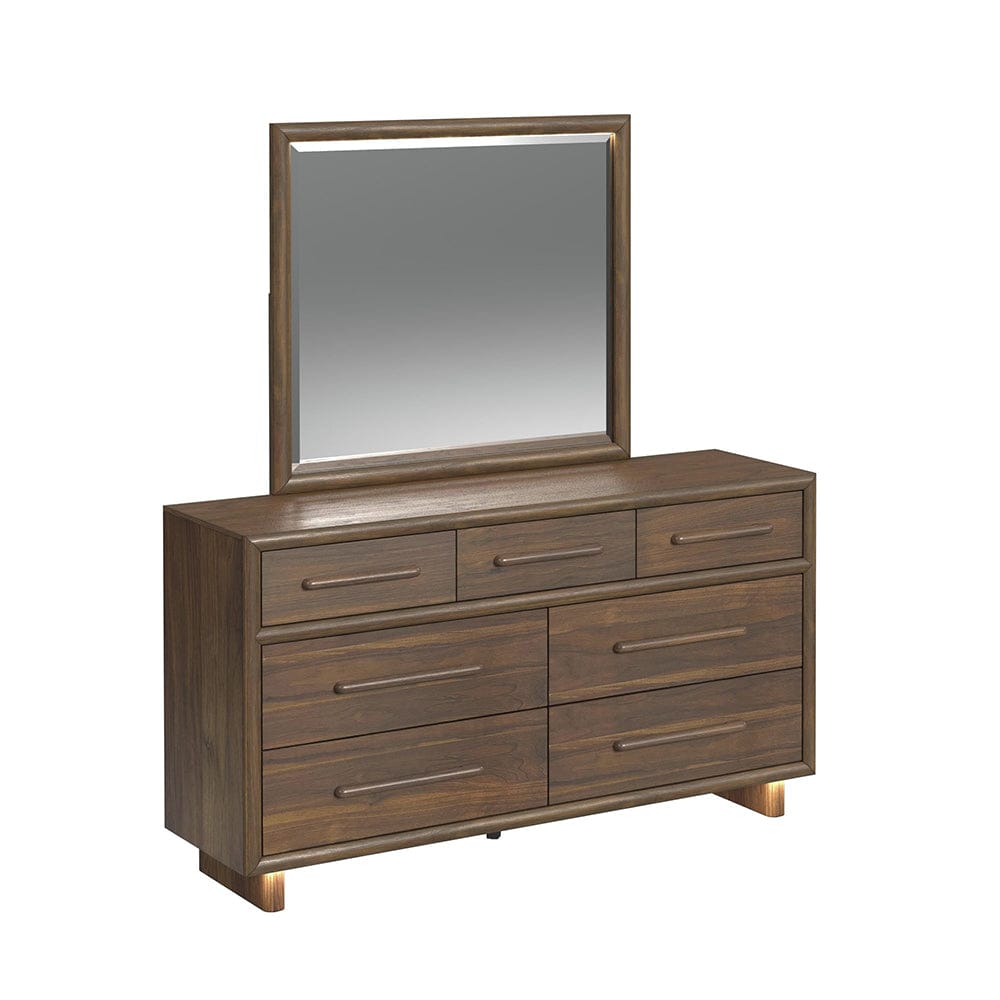 Picket House Furnishings -  Perth King UPH 5PC Bedroom Set with Boucle Beige and LED in Brown - B-16760-5-KUB-5PC view 3