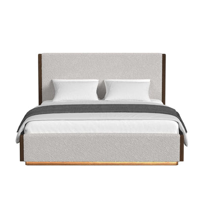 Picket House Furnishings -  Perth  King UPH Bed with Boucle Beige and LED in Brown - B-16760-5-KUB view 2