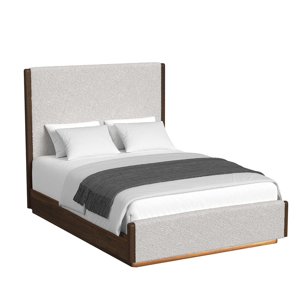 Picket House Furnishings -  Perth  Queen UPH 3PC Bedroom Set with Boucle Beige and LED in Brown - B-16760-5-QUB-3PC view 2