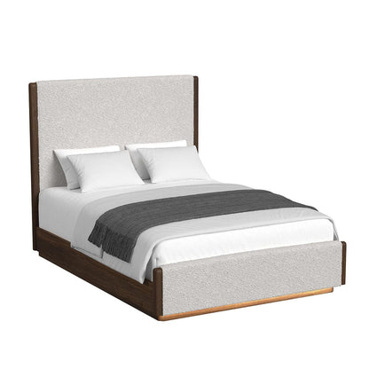 Picket House Furnishings -  Perth  Queen UPH 3PC Bedroom Set with Boucle Beige and LED in Brown - B-16760-5-QUB-3PC view 2