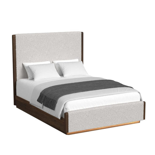 Picket House Furnishings -  Perth Queen UPH 5PC Bedroom Set with Boucle Beige and LED in Brown - B-16760-5-QUB-5PC view 2