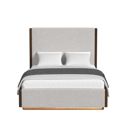Picket House Furnishings -  Perth Queen UPH Bed with Boucle Beige and LED in Brown - B-16760-5-QUB view 2