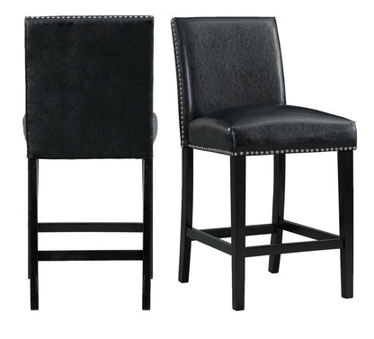 Picket House Furnishings - Pia Faux Leather Counter Height Side Chair in Black (Set of 2) - DMI100CSC veiw 1
