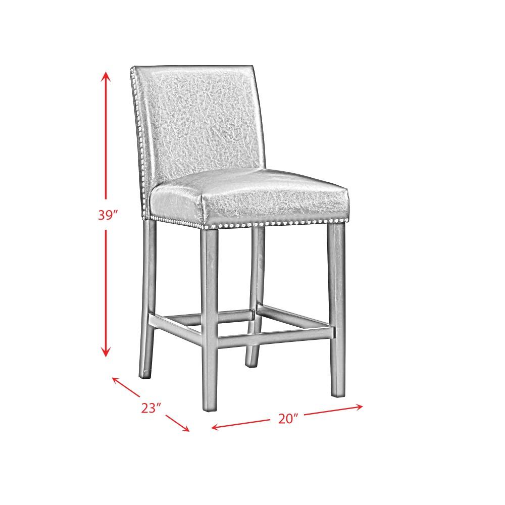 Picket House Furnishings - Pia Faux Leather Counter Height Side Chair in Grey (Set of 2) - DMI300CSC veiw 8