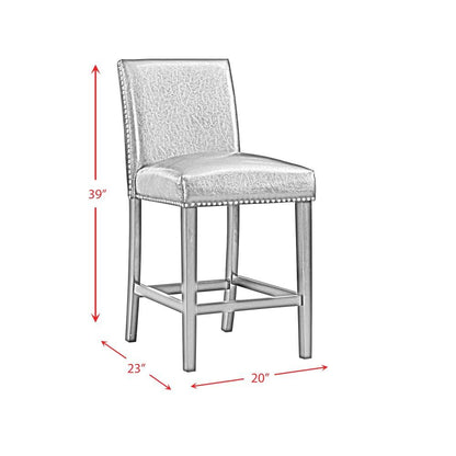 Picket House Furnishings - Pia Faux Leather Counter Height Side Chair in Grey (Set of 2) - DMI300CSC veiw 8