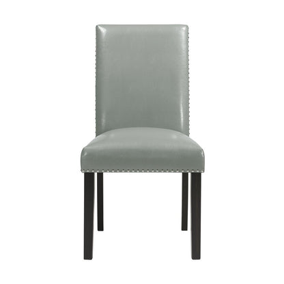 Picket House Furnishings - Pia Faux Leather Dining Side Chair in Grey (Set of 2) - DMI300SC veiw 3