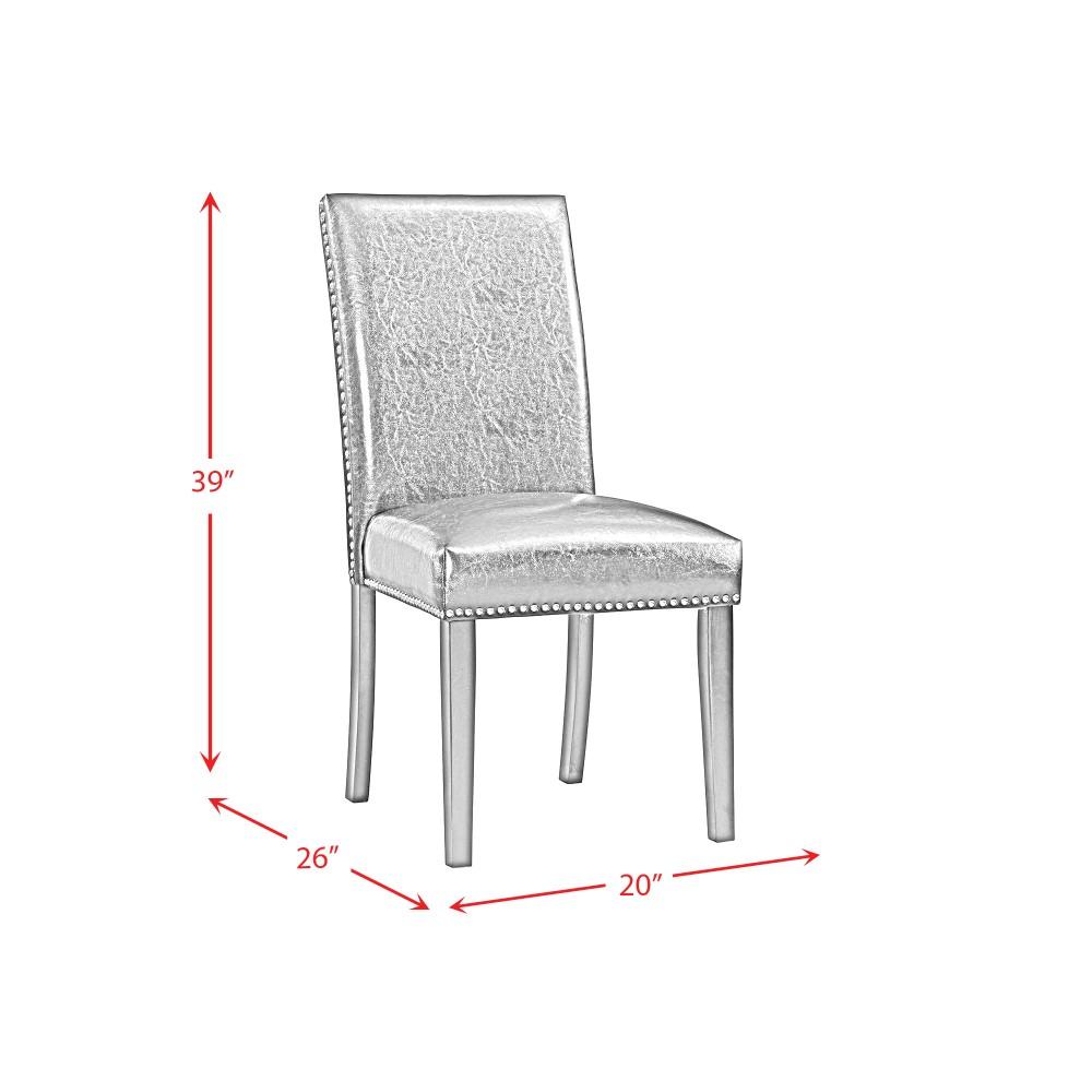 Picket House Furnishings - Pia Faux Leather Dining Side Chair in Grey (Set of 2) - DMI300SC veiw 7