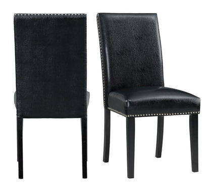 Picket House Furnishings - Pia Faux Leather Side Chair in Black (Set of 2) - DMI100SC veiw 1