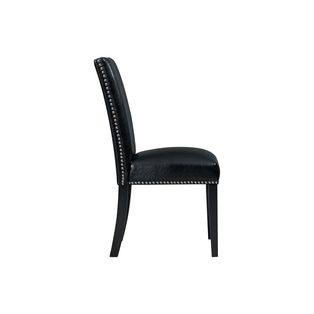 Picket House Furnishings - Pia Faux Leather Side Chair in Black (Set of 2) - DMI100SC veiw 4