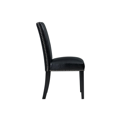 Picket House Furnishings - Pia Faux Leather Side Chair in Black (Set of 2) - DMI100SC veiw 4