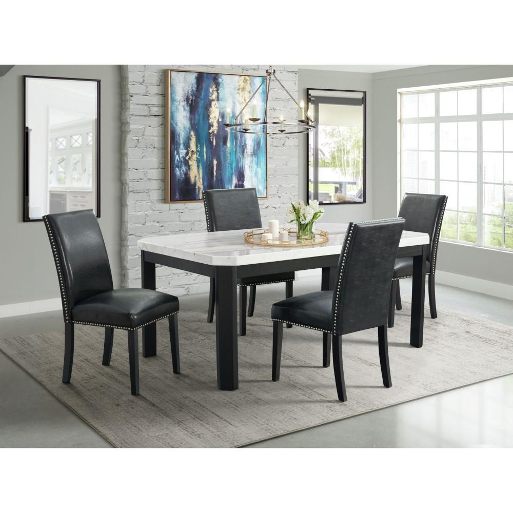 Picket House Furnishings - Pia Faux Leather Side Chair in Black (Set of 2) - DMI100SC veiw 6