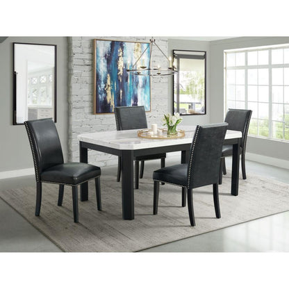 Picket House Furnishings - Pia Faux Leather Side Chair in Black (Set of 2) - DMI100SC veiw 6