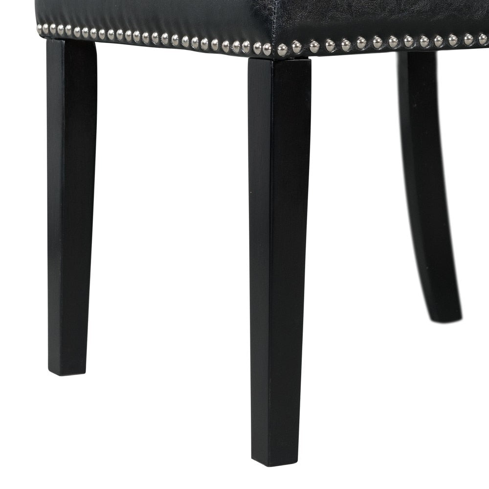 Picket House Furnishings - Pia Faux Leather Side Chair in Black (Set of 2) - DMI100SC veiw 10