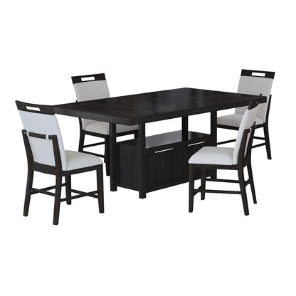 Picket House Furnishings - Pinnacle 5PC Counter Height Dining Set in Charcoal-Table and Four Chairs - D-12980-3-CT-5PC view 1