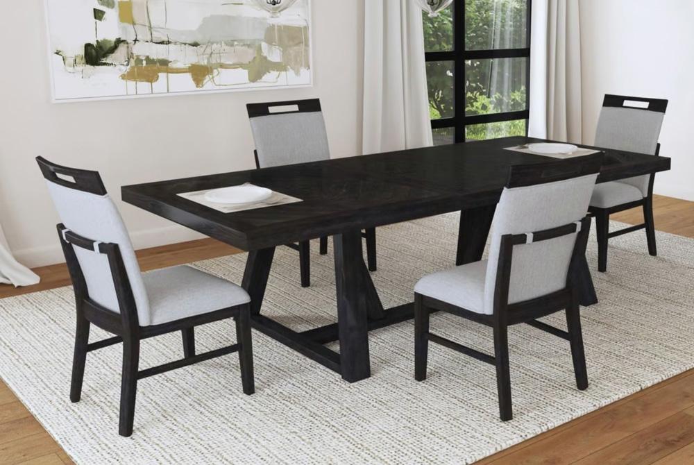 Picket House Furnishings - Pinnacle 5PC Standard Height Dining Set in Charcoal-Table and Four Chairs - D-12980-3-DT-5PC veiw 1