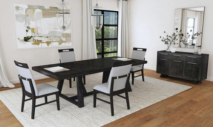 Picket House Furnishings - Pinnacle 5PC Standard Height Dining Set in Charcoal-Table and Four Chairs - D-12980-3-DT-5PC veiw 5