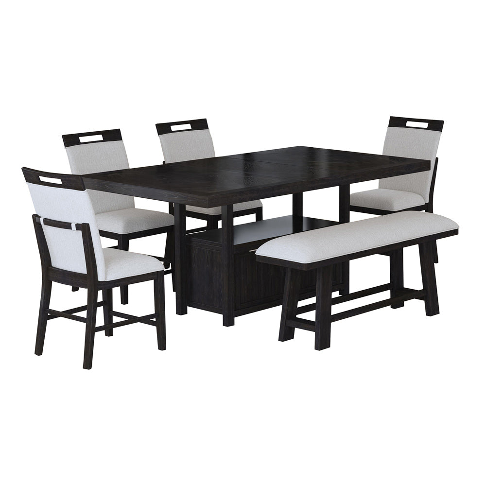 Picket House Furnishings - Pinnacle 6PC Counter Height Dining Set in Charcoal-Table, Four Chairs & Bench - D-12980-3-CT-6PC view 1