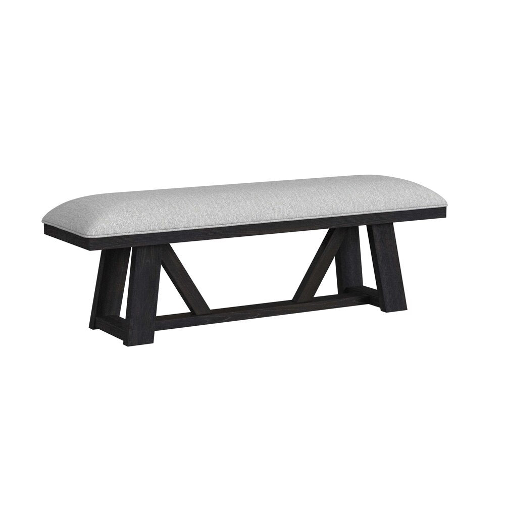 Picket House Furnishings - Pinnacle 6PC Standard Height Dining Set in Charcoal-Table, Four Chairs & Bench - D-12980-3-DT-6PC veiw 4