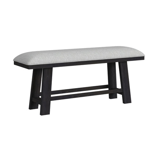 Picket House Furnishings - Pinnacle Counter Bench with Light Grey Fabric in Charcoal - D-12980-3-CBN view 1