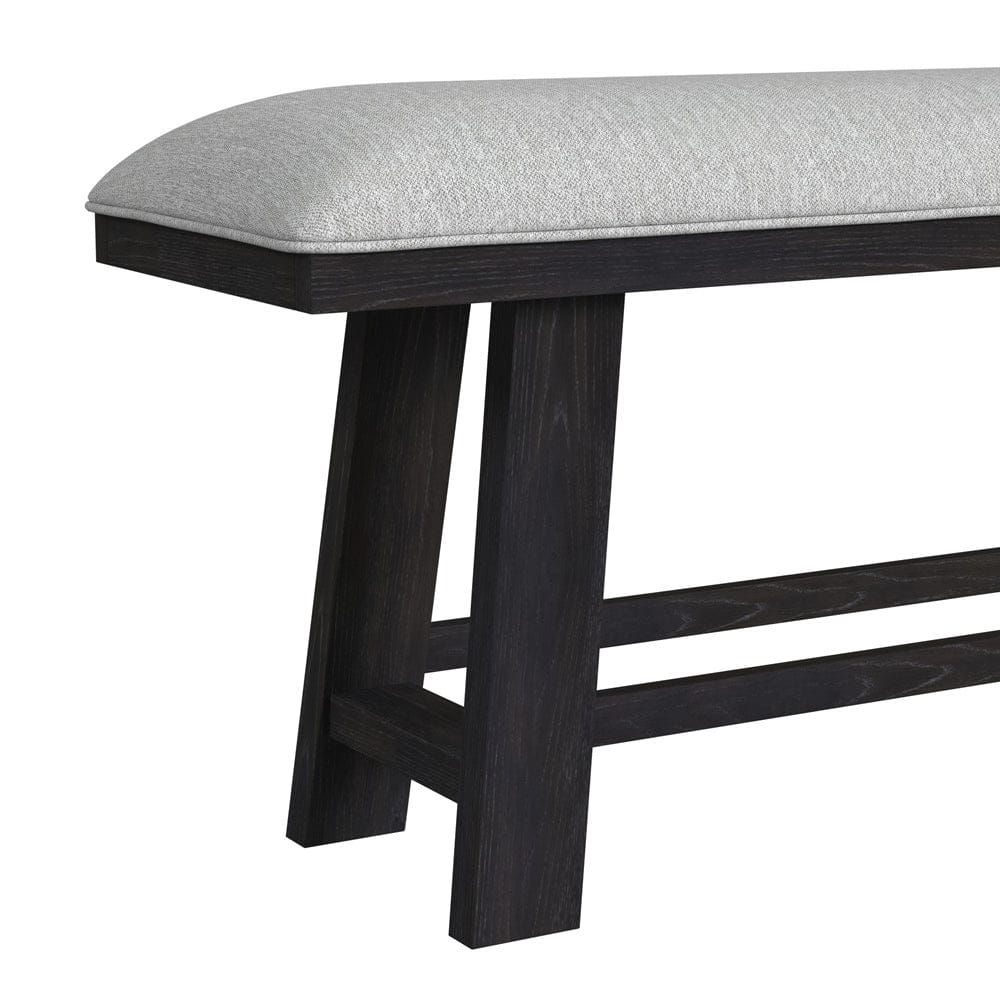 Picket House Furnishings - Pinnacle Counter Bench with Light Grey Fabric in Charcoal - D-12980-3-CBN view 3
