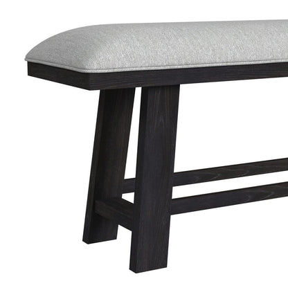 Picket House Furnishings - Pinnacle Counter Bench with Light Grey Fabric in Charcoal - D-12980-3-CBN view 3