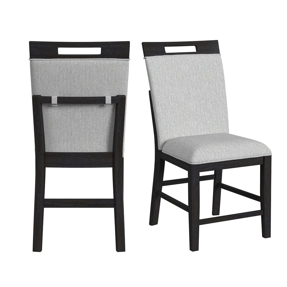 Picket House Furnishings - Pinnacle Counter Side Chair with Light Grey Fabric in Charcoal (2 Per Carton) - D-12980-3-CSC view 3