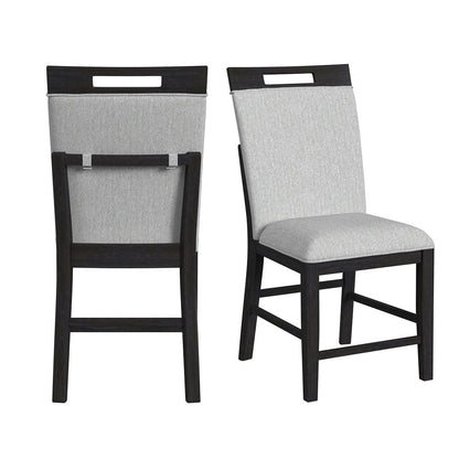 Picket House Furnishings - Pinnacle Counter Side Chair with Light Grey Fabric in Charcoal (2 Per Carton) - D-12980-3-CSC view 3