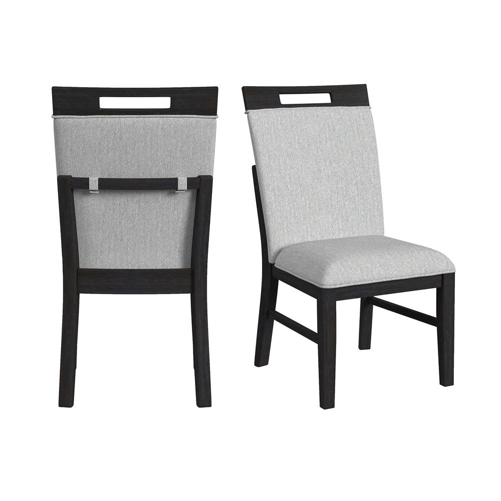 Picket House Furnishings - Pinnacle Dining Side Chair with Light Grey Fabric in Charcoal (2 Per Carton) - D-12980-3-SC veiw 1