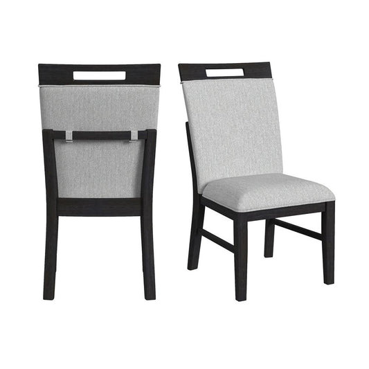 Picket House Furnishings - Pinnacle Dining Side Chair with Light Grey Fabric in Charcoal (2 Per Carton) - D-12980-3-SC veiw 1