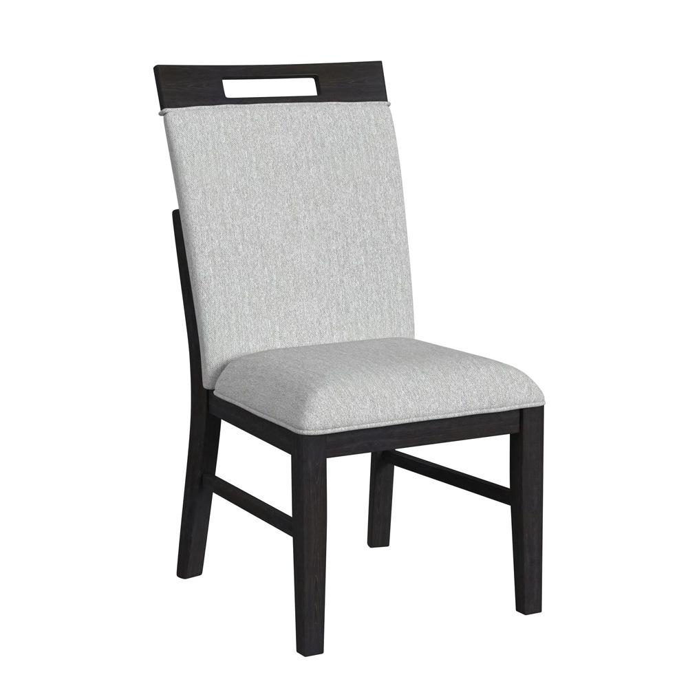 Picket House Furnishings - Pinnacle Dining Side Chair with Light Grey Fabric in Charcoal (2 Per Carton) - D-12980-3-SC veiw 2
