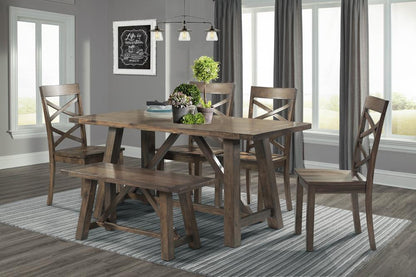 Picket House Furnishings - Regan 6PC Dining Set-Table, 4 Side Chairs & Bench - DRN1006DS veiw 1