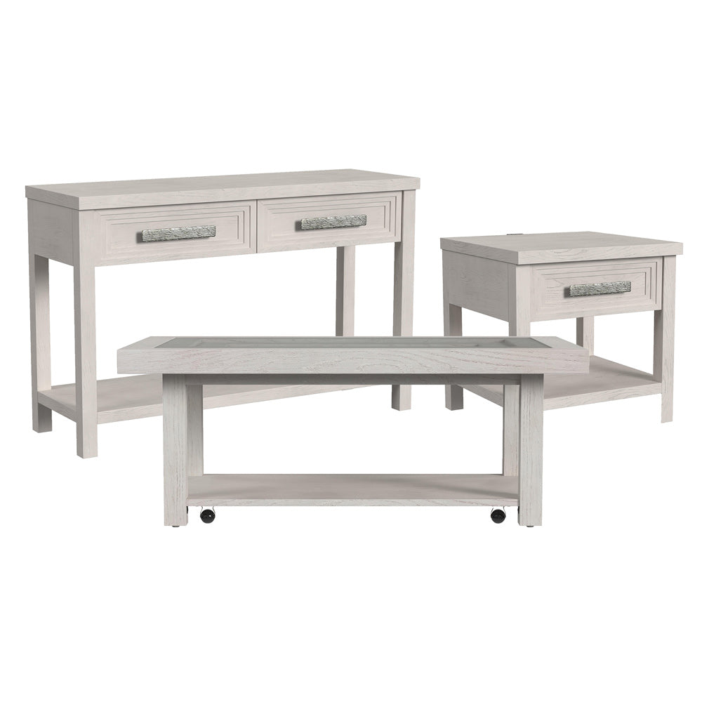 Picket House Furnishings - Rhiannon  3PC Occasional Table Set in Antique White-Coffee Table, End Table & Sofa Table - T-11600-7-ST-3PC view 1