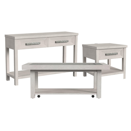 Picket House Furnishings - Rhiannon  3PC Occasional Table Set in Antique White-Coffee Table, End Table & Sofa Table - T-11600-7-ST-3PC view 1