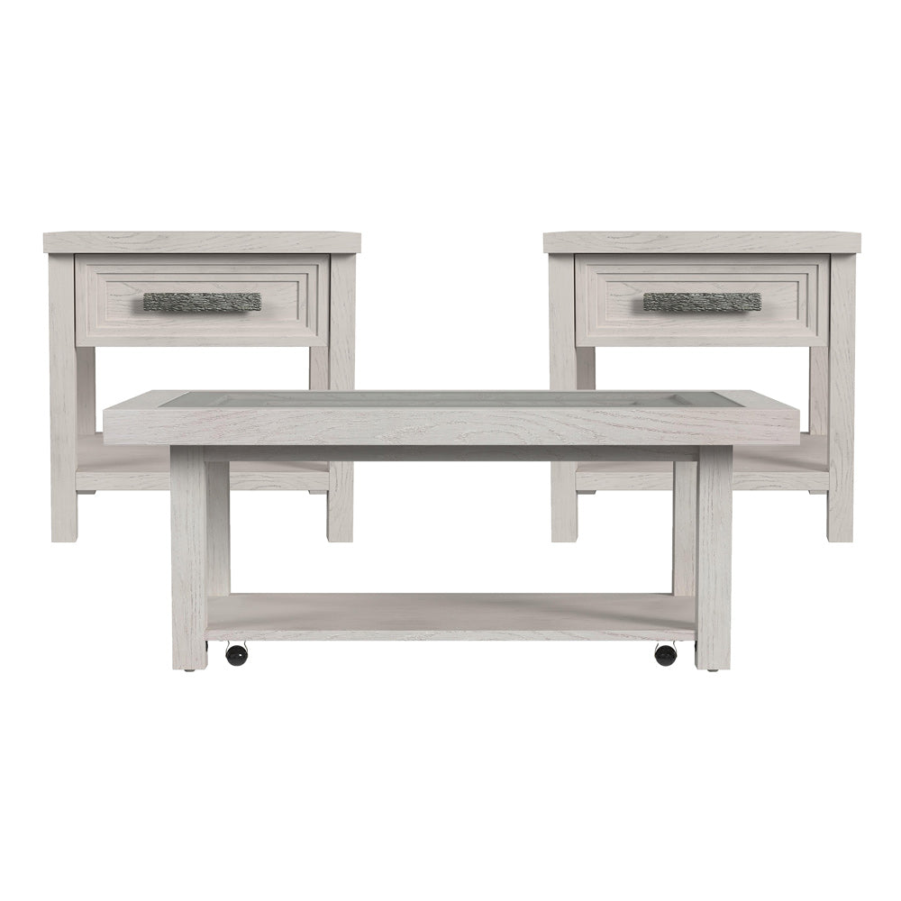 Picket House Furnishings - Rhiannon  3PC Occasional Table Set in Antique White-Coffee Table & Two End Table - T-11600-7-3PC view 1
