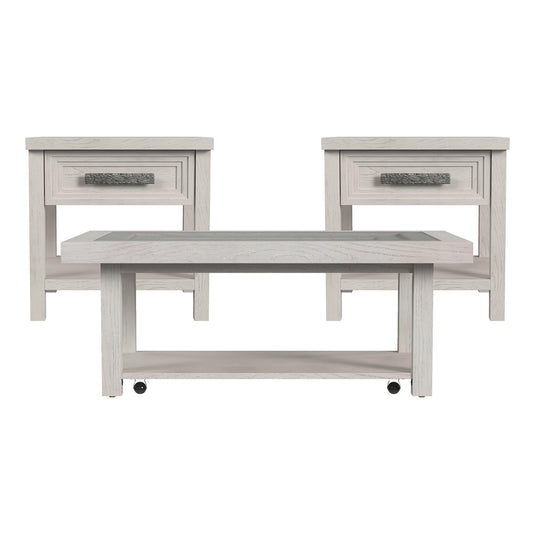 Picket House Furnishings - Rhiannon  3PC Occasional Table Set in Antique White-Coffee Table & Two End Table - T-11600-7-3PC view 1