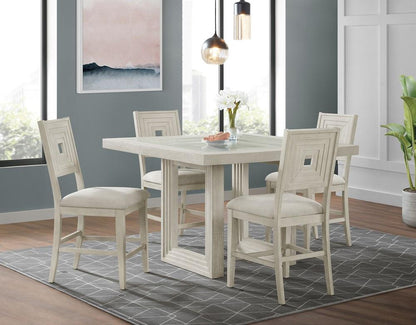 Picket House Furnishings -  Rhiannon  5PC Square Counter Height Dining Set in Antique White-Table and Four Chairs - D-11600-7-SCT-5PC veiw 4