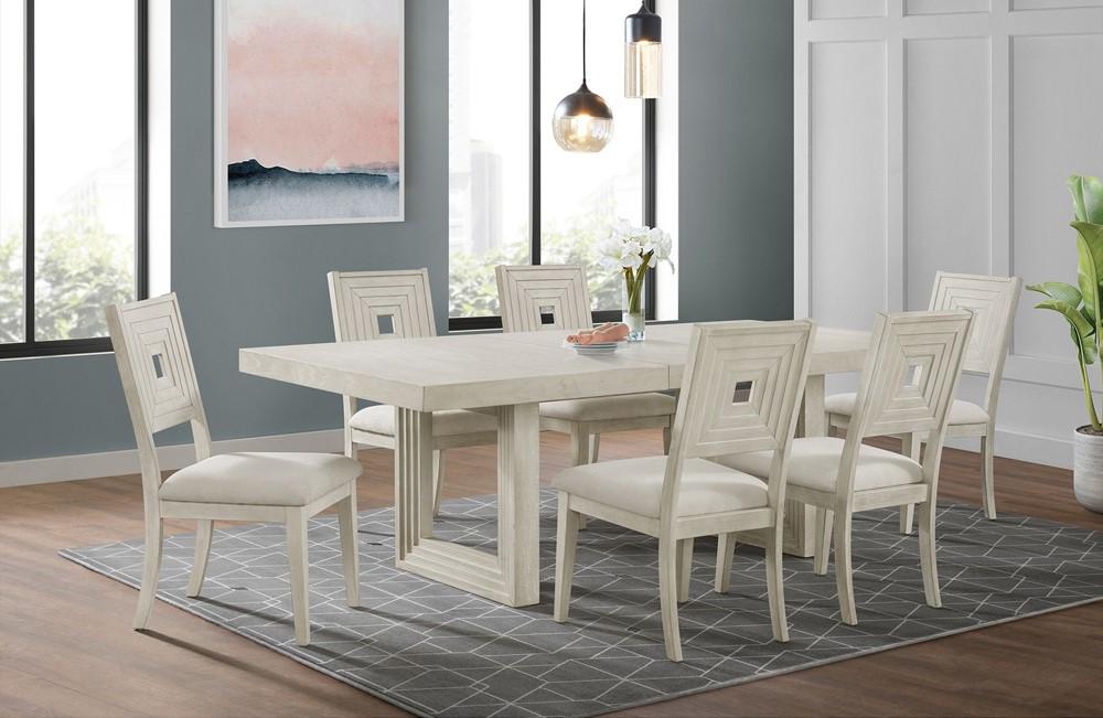 Picket House Furnishings -  Rhiannon 7PC Standard Height Dining Set in Antique White-Table and Six Chairs - D-11600-7-DT-7PC veiw 4