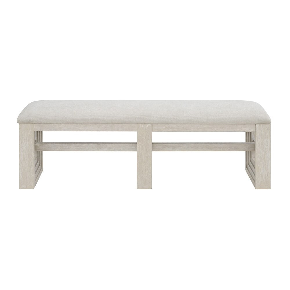 Picket House Furnishings -  Rhiannon Dining Bench in Antique White - D-11600-7-BN veiw 2