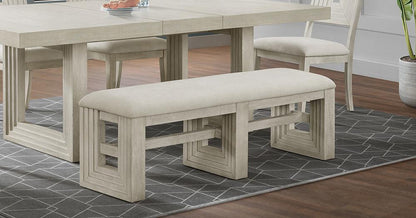 Picket House Furnishings -  Rhiannon Dining Bench in Antique White - D-11600-7-BN veiw 3